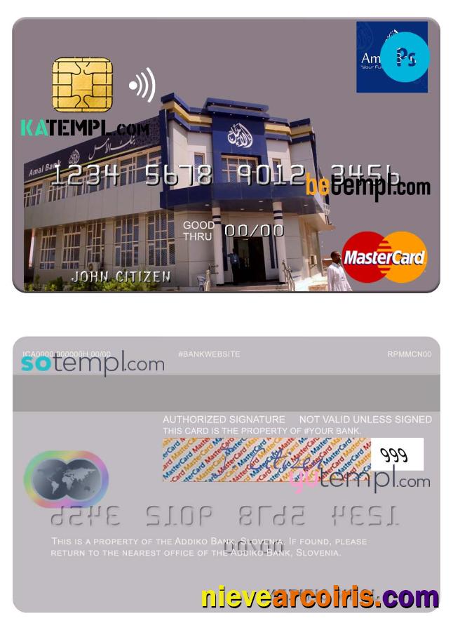 Somalia Amal Bank mastercard credit card